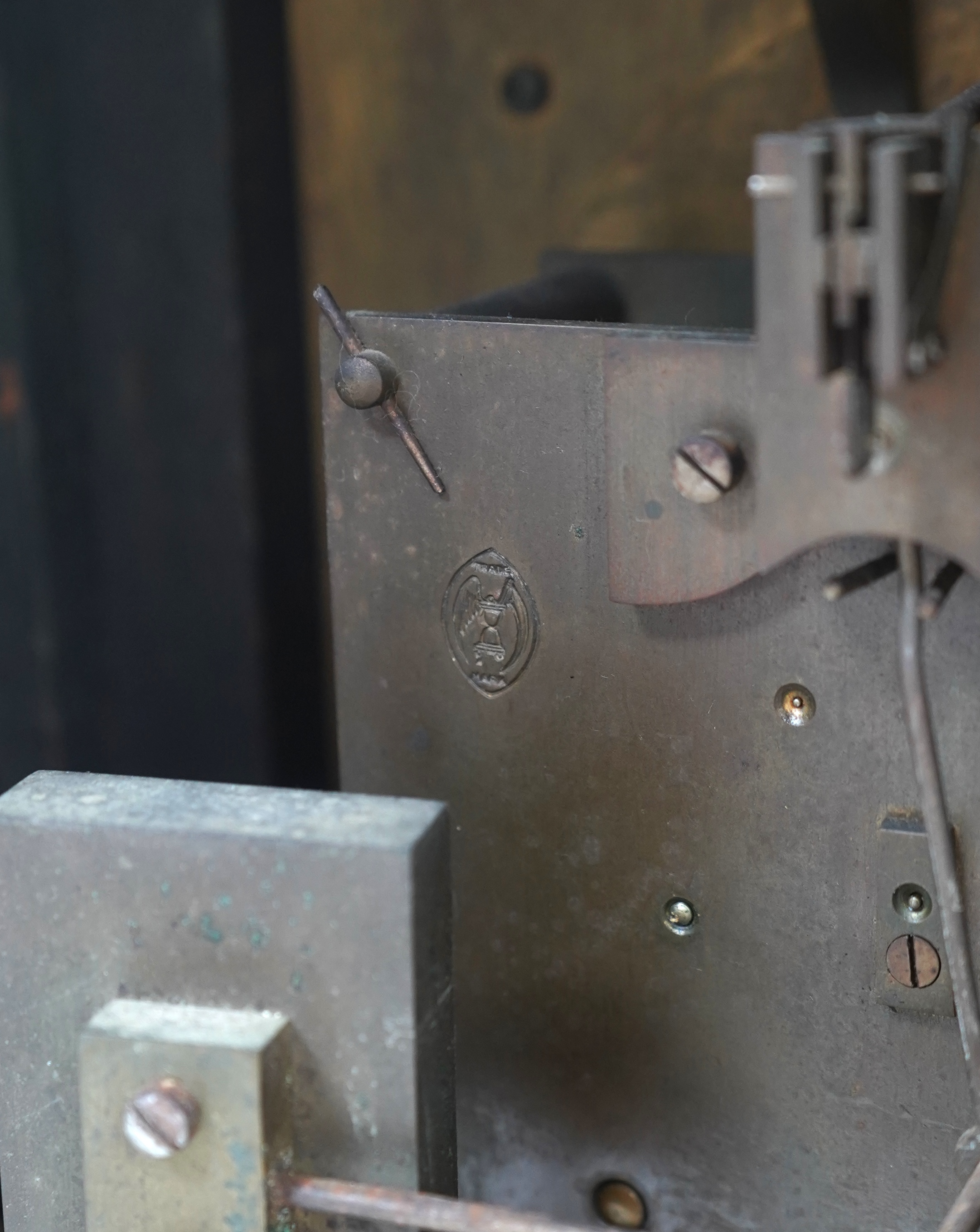 A late 19th century ebonised three train chiming bracket clock